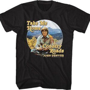 John Denver Country Roads Lyric Music Fan Graphic Retro Concert Gift T-Shirt 79